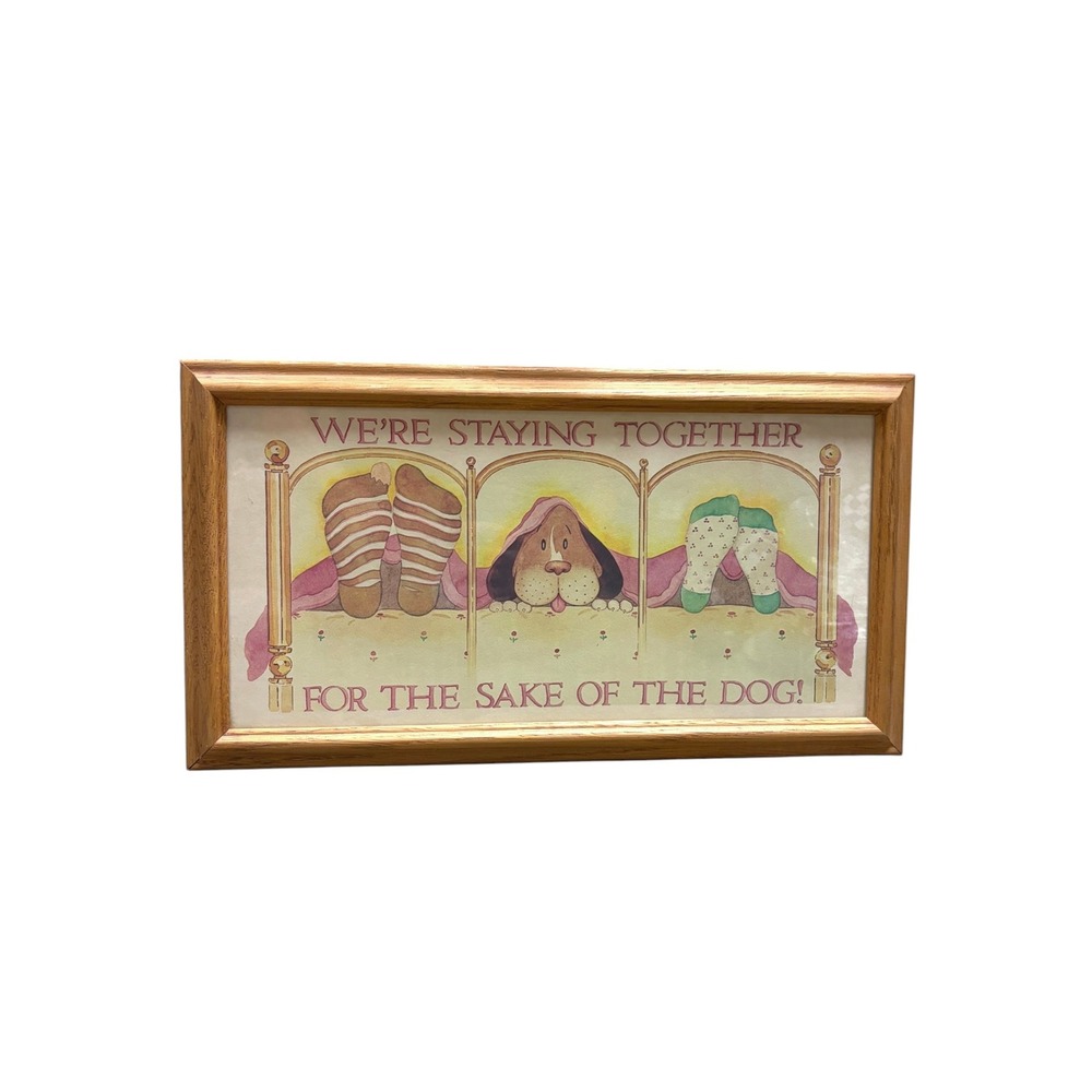 Vintage Figi Graphics Framed Art We're Staying Together For The Sake Of The Dog